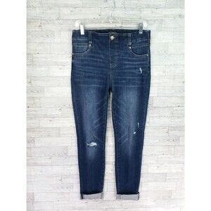 Women's‎ Liverpool The Ankle Skinny Pull On Jeans Size 6/28 Raw Hem Distressed
